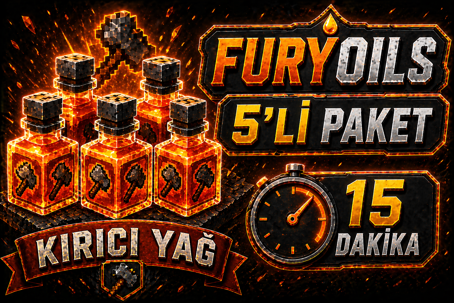 FuryOils 5'li Paket Kırıcı PVP Yağ [15 Dakika]